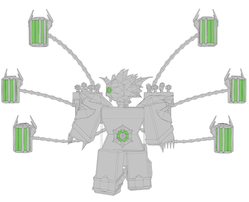 Upgraded Titan Pencilwoman - with rigged wires on her back and the pencil machine. With view on the topology (9.366 tris)