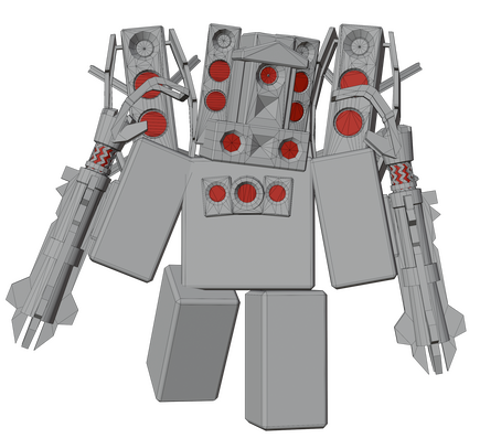 Upgraded Titan Speakerman With view on the topology (6.956 tris)