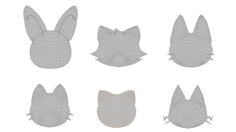 Heads Pack 1 With view on the topology